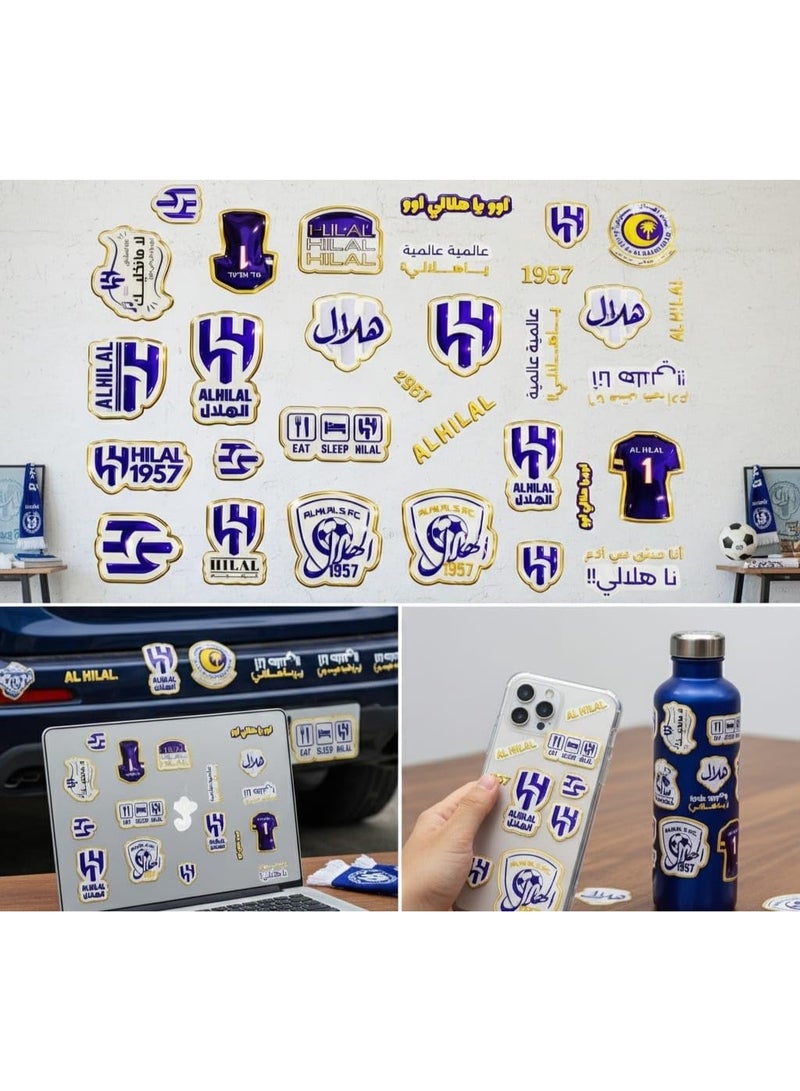 Al-Hilal FC Premium Sticker Set (60 PCS) – Official Club Logos, 1957 Heritage, Arabic Slogans, Riyadh Pride, Saudi Emblems, Fan Chants, Football Icons – Collectible for Al-Hilal Supporters - Image 4